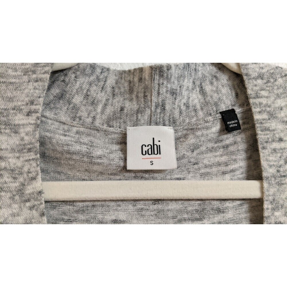 Wmn's Cabi # 5286 Marble Cardigan Heather Gray Snap-Front Cotton Blend Sweater S - Picture 4 of 10